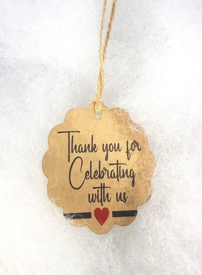 TOWNBUS Thank You for Celebrating with us Craft Brown Hang Tags with String for Party & Celebration | Return Gift Kraft Tags with Jute Rope | Thread | D1-50 Nos - Image 5